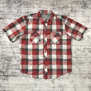 Orvis‎ Classic Collection Button Short Sleeve Shirt Red Plaid Men's Large